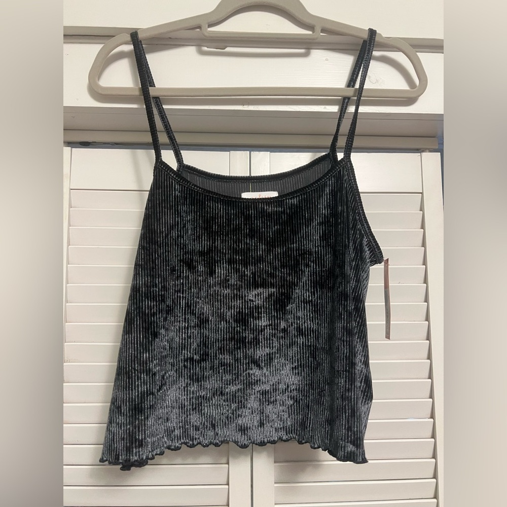 Colsie brand, black velour, cropped tank NWT